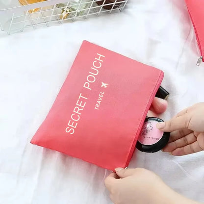 6-Piece Set of Waterproof Travel Storage Bags in Pink, Blue, and Grey - Large Capacity Luggage and Clothing Organizer with Zipper