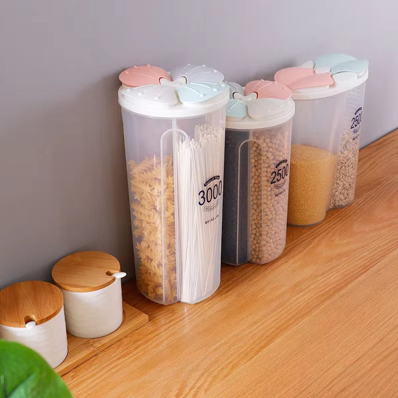 Professional Kitchen Food Storage Container - Moisture-Proof Sealed Canisters with Transparent Design for Grain Organization