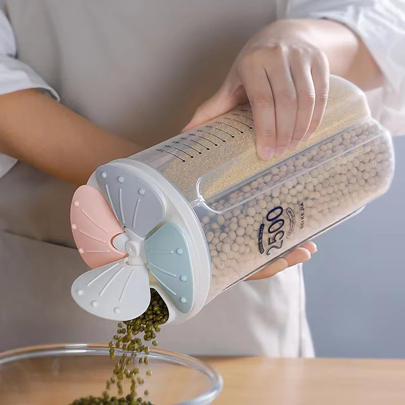 Professional Kitchen Food Storage Container - Moisture-Proof Sealed Canisters with Transparent Design for Grain Organization