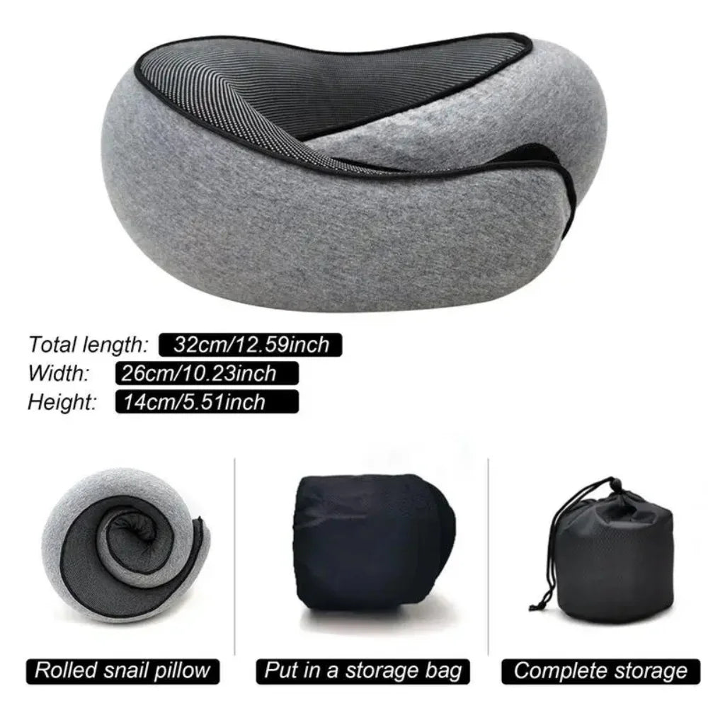 Almohada para el cuello: el mejor soporte para viajes y descanso Almohada en forma de U estilo caracol 