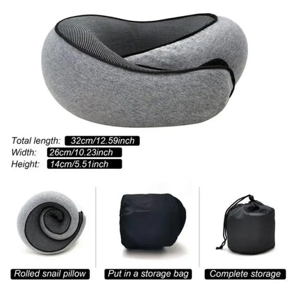 Neck Ease Pillow – Ultimate Support for Travel & Rest U-shaped Pillow Snail Style