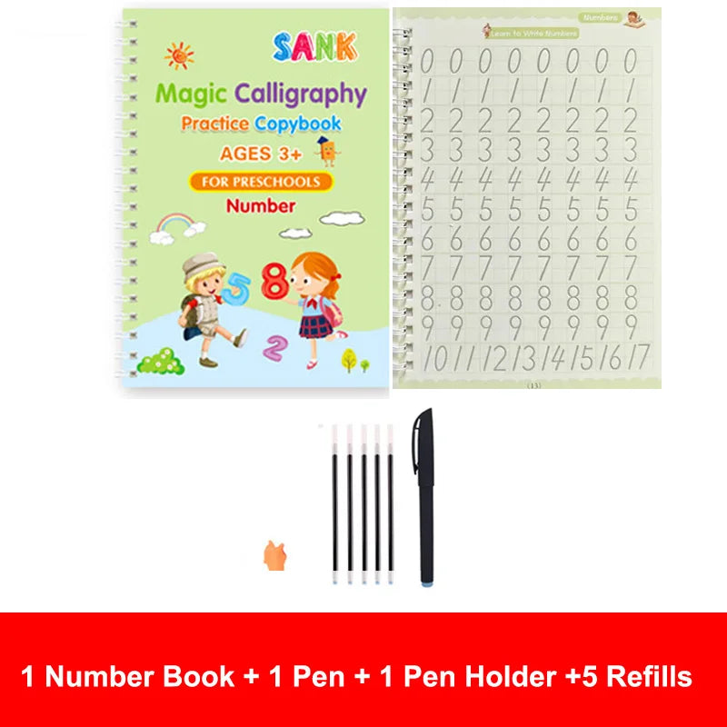 4 Magic Practice Copybook Pen For Kids Calligraphy Reusable