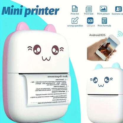 Mini impresora portátil de bolsillo con impresión inalámbrica sin tinta para fotos, recibos, notas, memorandos y etiquetas