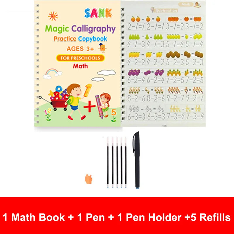 4 Magic Practice Copybook Pen For Kids Calligraphy Reusable