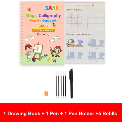 4 Magic Practice Copybook Pen For Kids Calligraphy Reusable