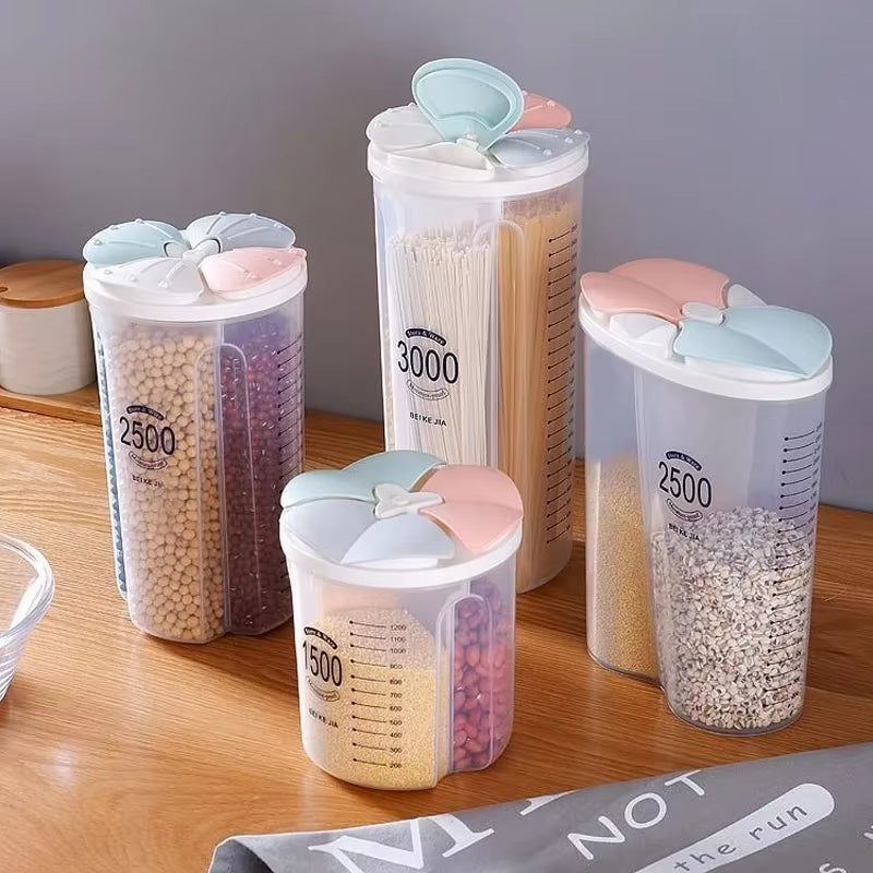 Professional Kitchen Food Storage Container - Moisture-Proof Sealed Canisters with Transparent Design for Grain Organization