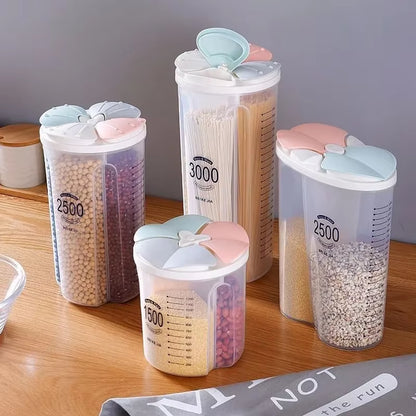 Professional Kitchen Food Storage Container - Moisture-Proof Sealed Canisters with Transparent Design for Grain Organization